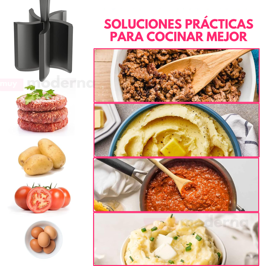 Desmenuzador De Carne Picada Y Papas Prensa Resistente Calor - Muy Moderna Uruguay