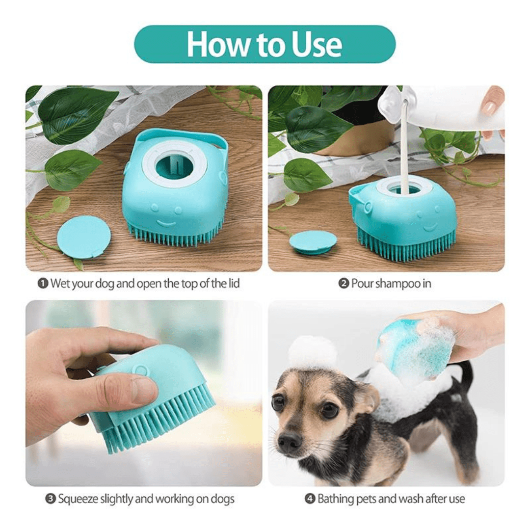 Cepillo para Bañar Mascotas con Dispensador de Jabón - Muy Moderna Uruguay