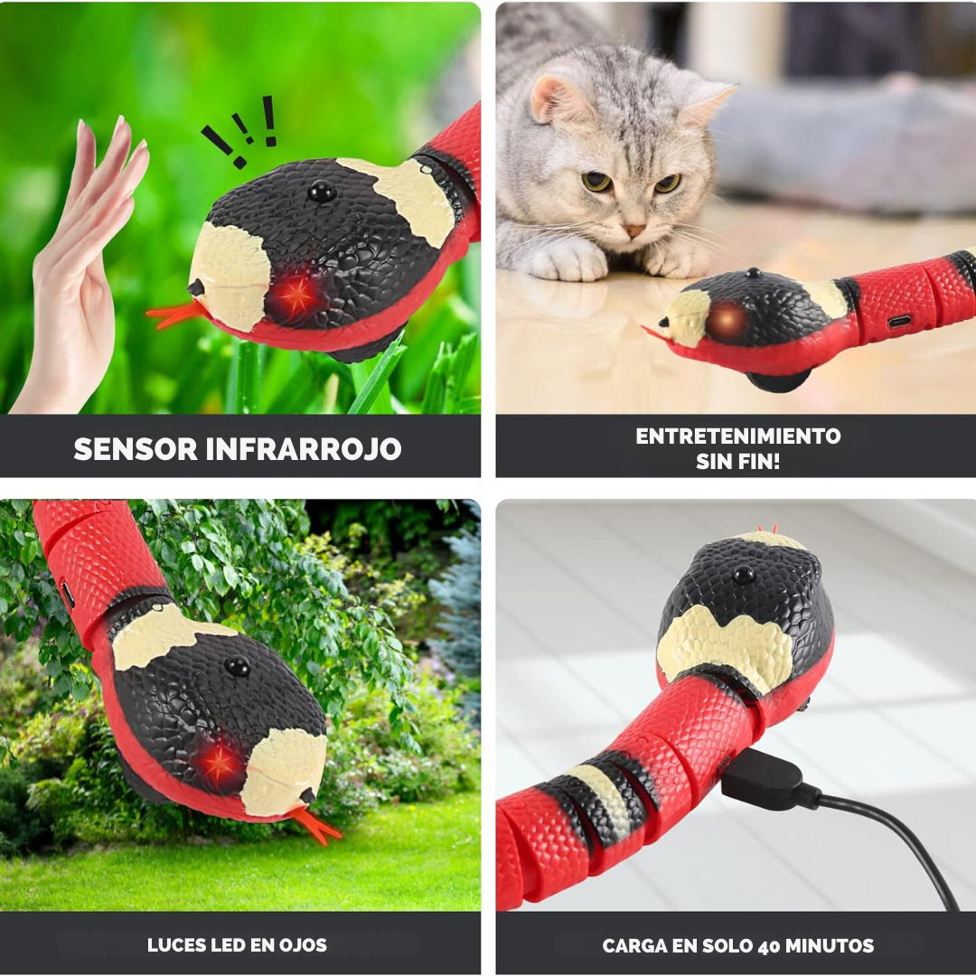 Serpiente de Juguete Interactiva para Gatos con Movimiento y Sensor
