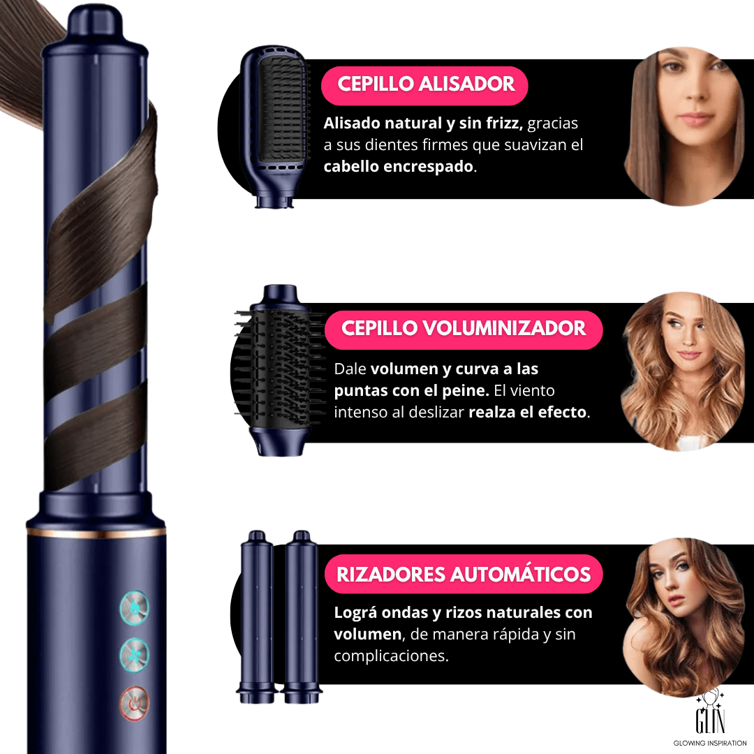 Cepillo Alisador 5 en 1 GLIN™ Airstyler - Muy Moderna Uruguay