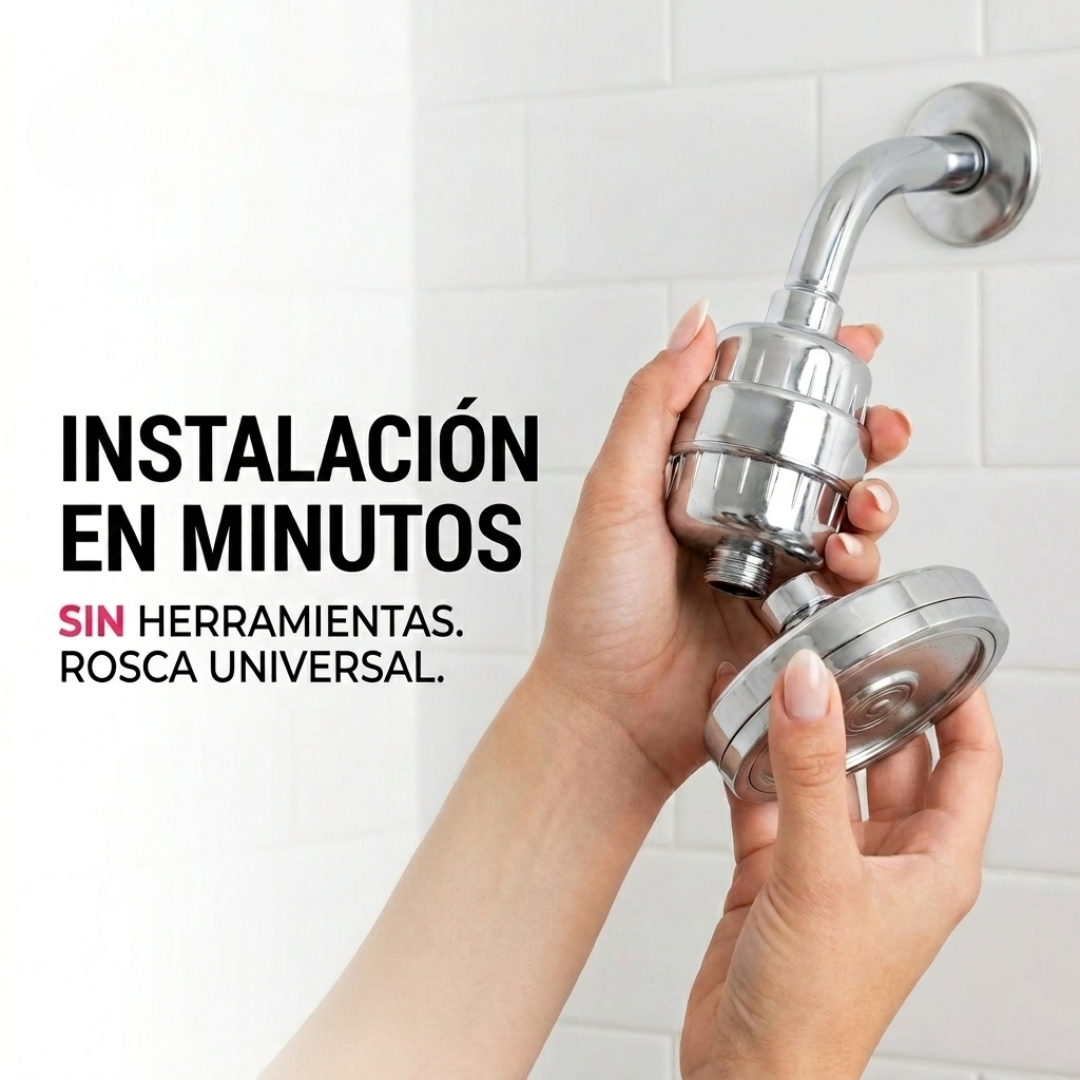 Cabezal Ducha Filtro Purificador 25 Capas Acero Inoxidable