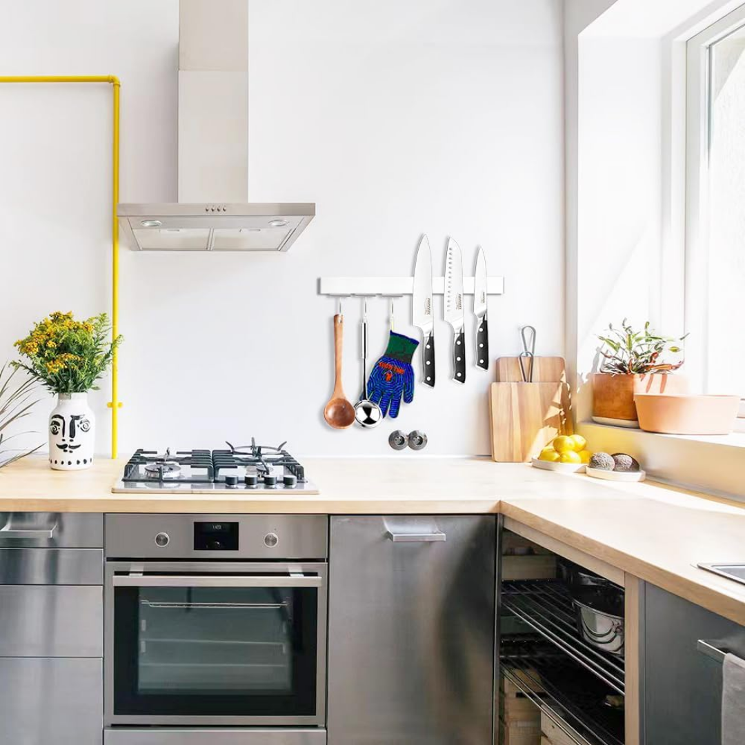 Soporte Cuchillos Barra Magnética de Acero Premium