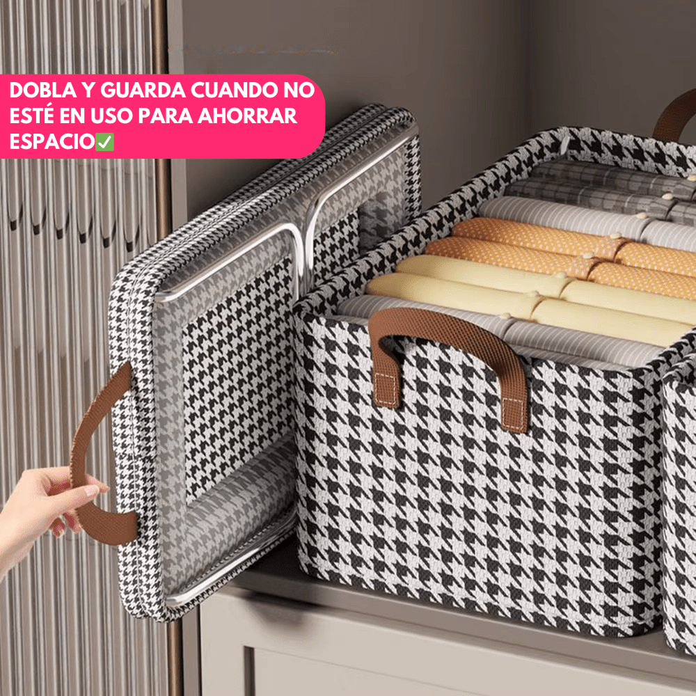 Cajon a Cuadros Organizador de Ropa con Estructura Metalica - Muy Moderna Uruguay
