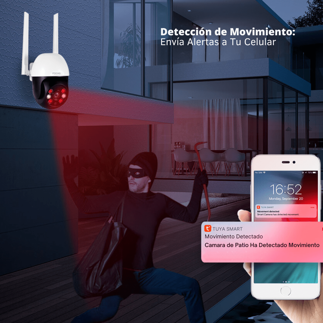 Cámara Exterior Wifi Con Seguimiento Y Vision Nocturna Tuya Smart - Muy Moderna Uruguay