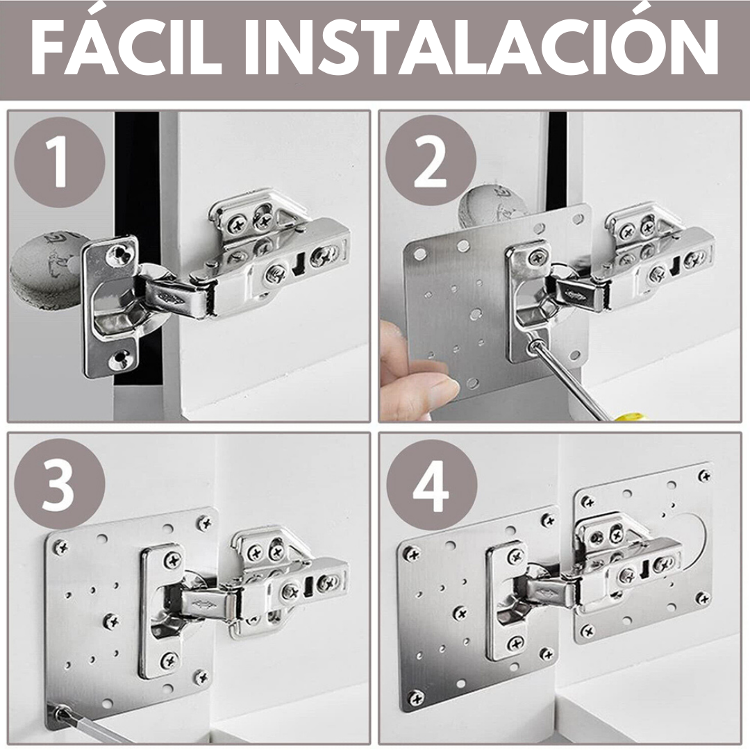Set de 4 Placas Metálicas para Reparación de Bisagras
