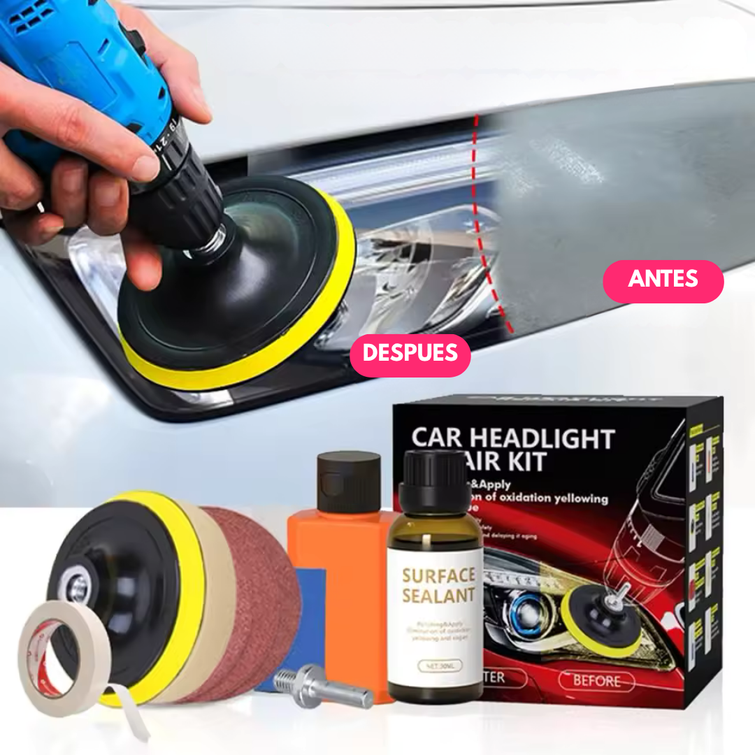 Kit Pulidor Faros Auto Restaurador Opticas Para Taladro