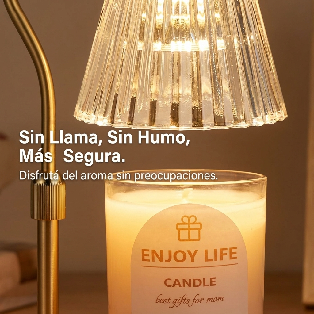 Lámpara Calentadora Velas Regulable Sin Llama Temporizador