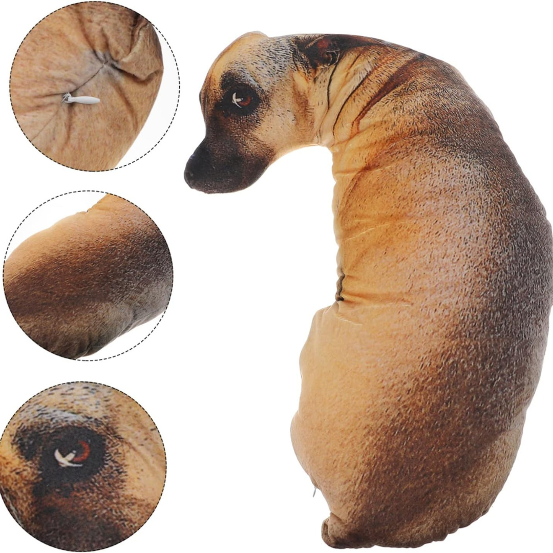 Almohadón Con Forma De Perro ¡Ilusión Óptica Realista!