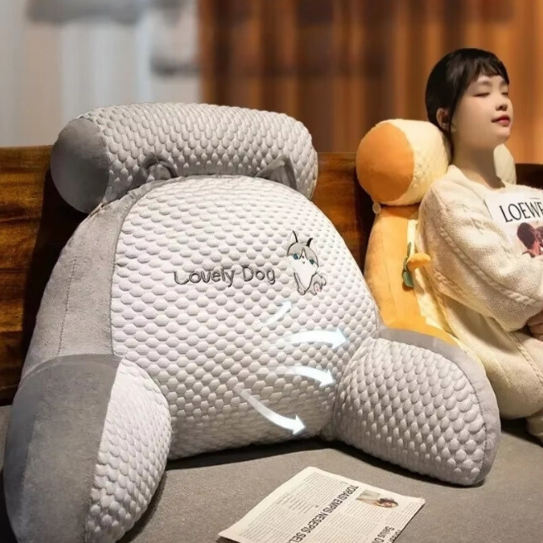 Almohadón Lumbar con Posabrazo para Cama, Silla y Sillón