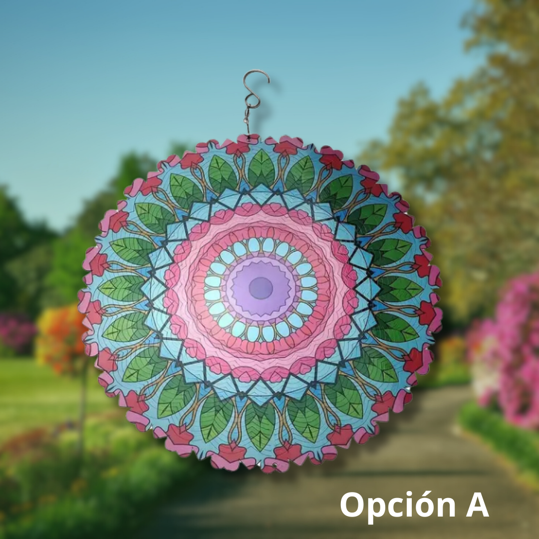 Adorno Giratorio de Jardín con Forma de Mandala