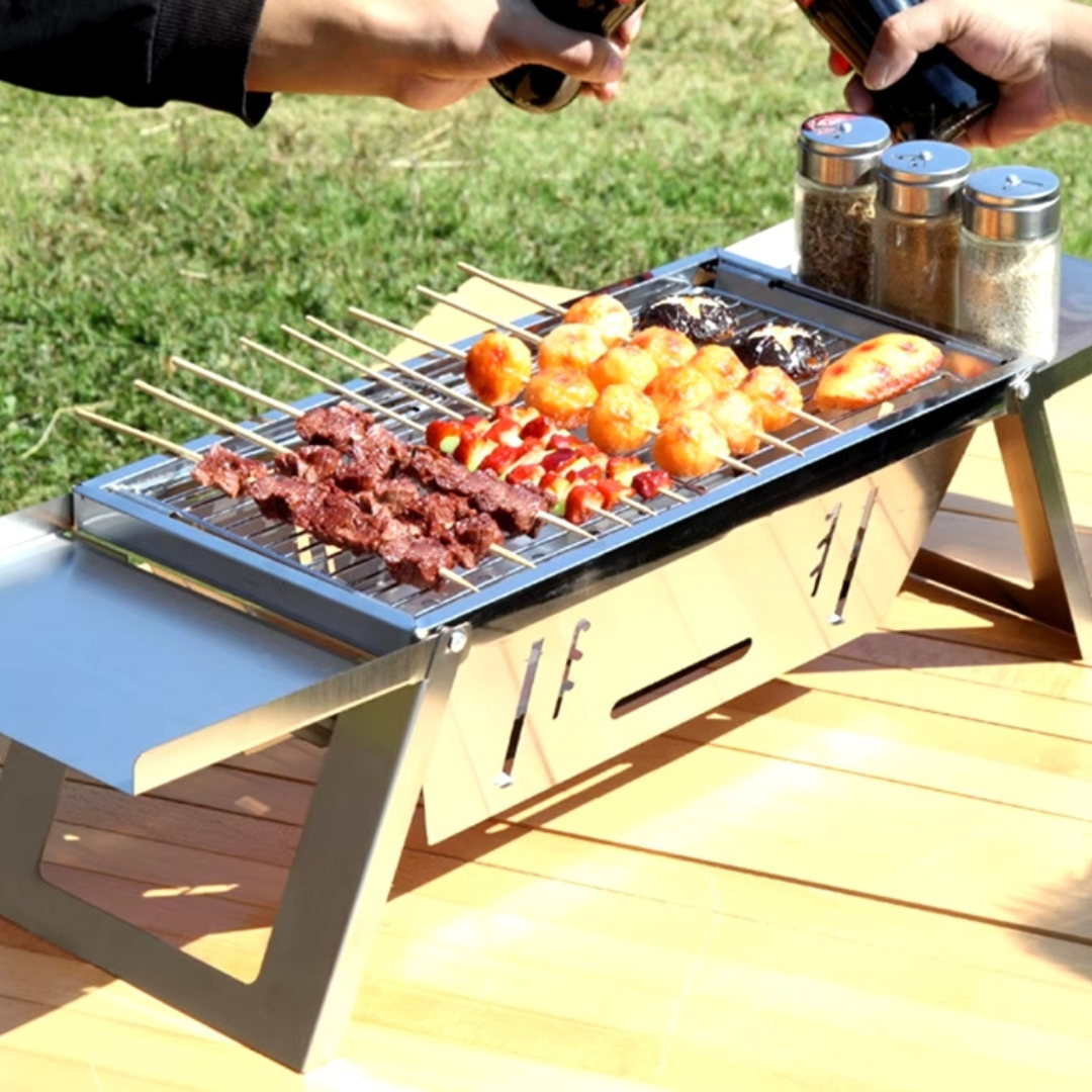 Parrilla Plegable Portátil en Acero Inoxidable - Muy Moderna Uruguay