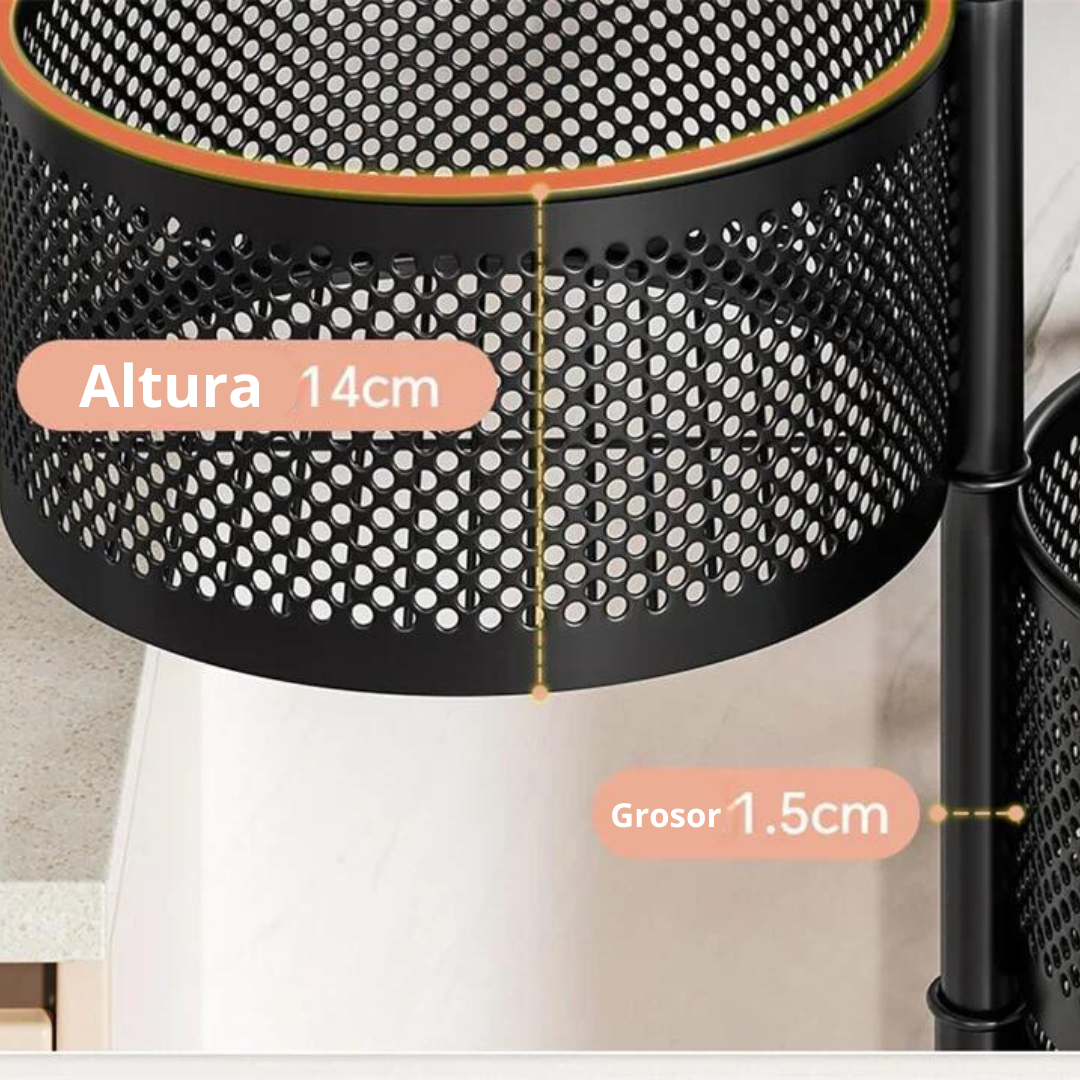 Carrito Organizador De Cocina Frutero 5 Niveles con Canastos Circulares