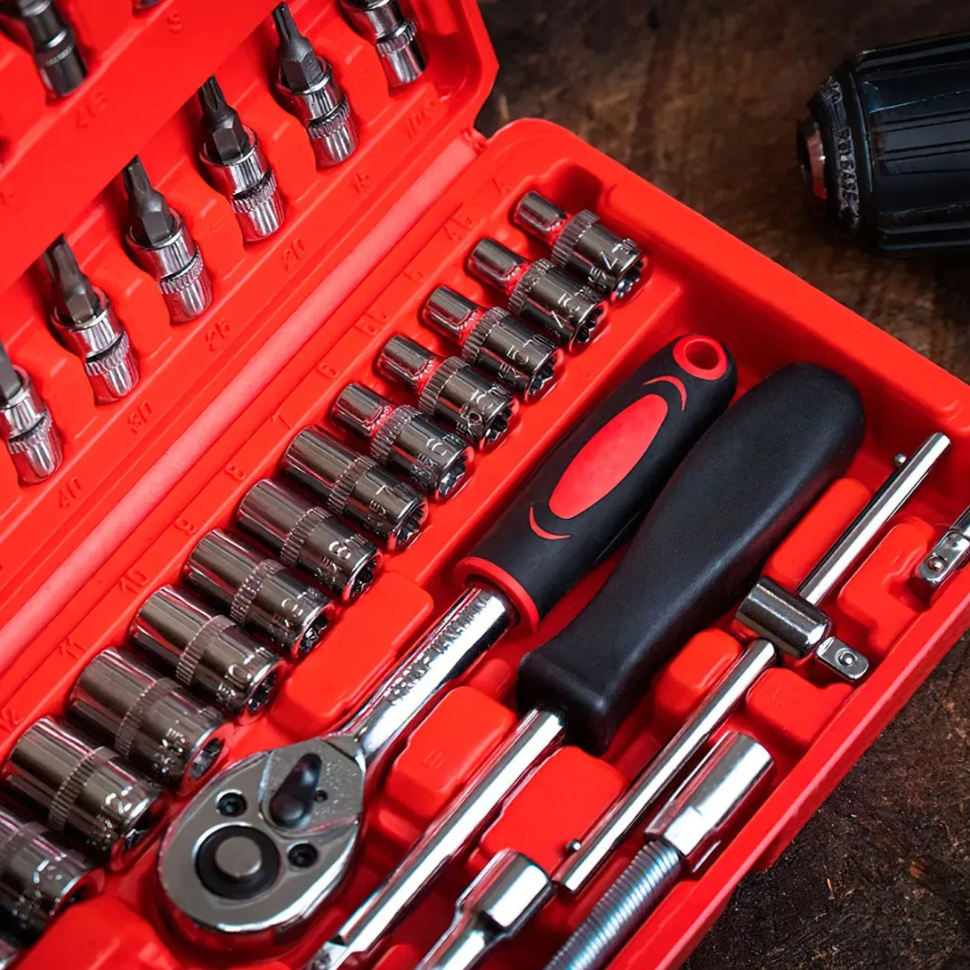 Juego De Dados Llave Cricket 46 Piezas En Cromo Vanadio