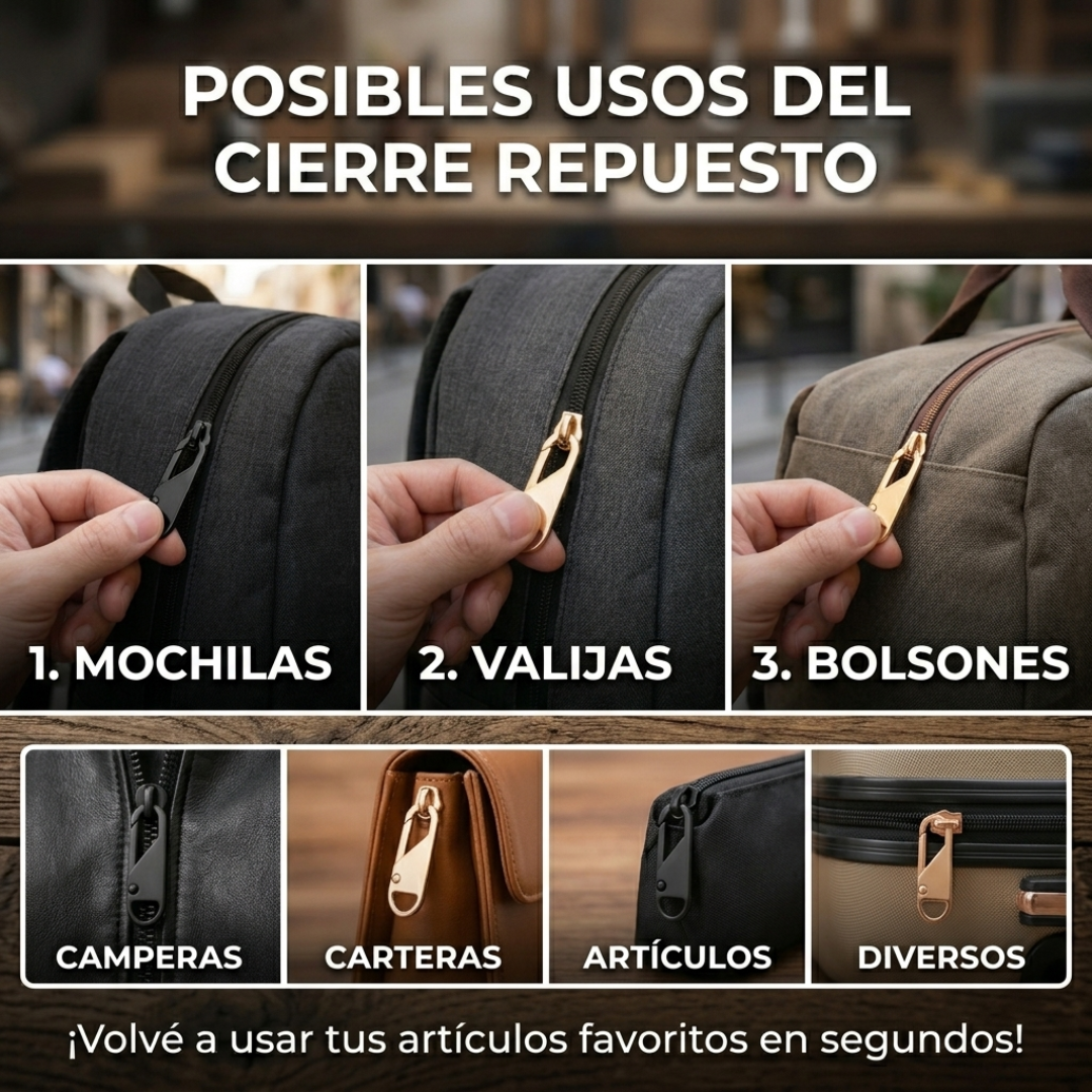 Set de 8 Cierres Zípper Repuesto Metal Universal Set x8