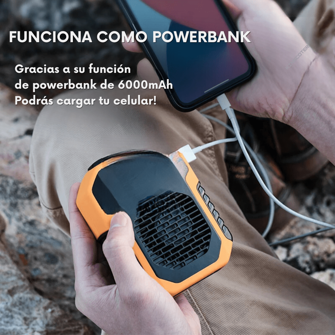 Ventilador Portátil De Cintura Y Cuello Función Powerbank - Muy Moderna Uruguay