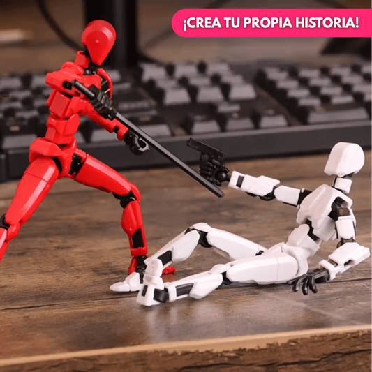 Set 6 Figuras Articuladas Dummy 13 Impreso 3D + Armas - Muy Moderna Uruguay