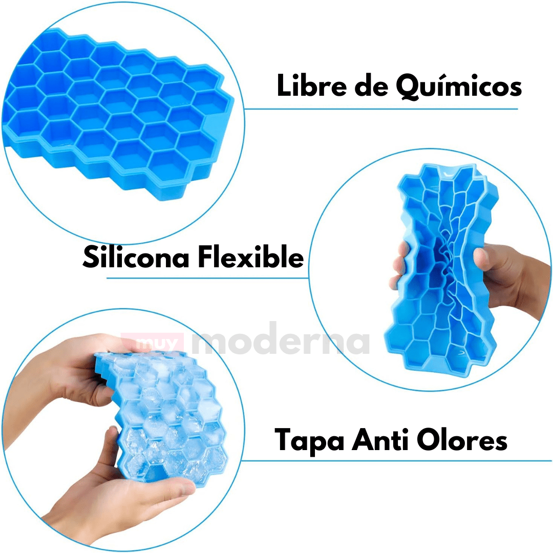 Hielera Hexagonal de Silicona con Tapa - Muy Moderna Uruguay