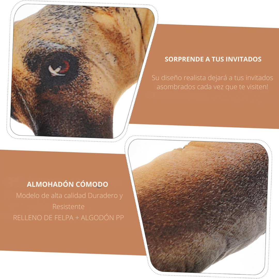 Almohadón Con Forma De Perro ¡Ilusión Óptica Realista!