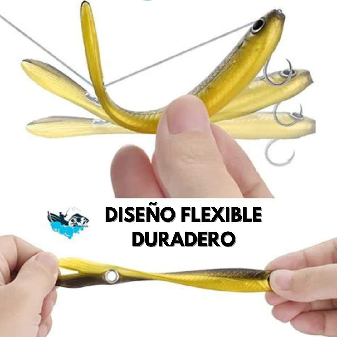 Set de 5 Señuelos Flexibles De Silicona Para Pesca