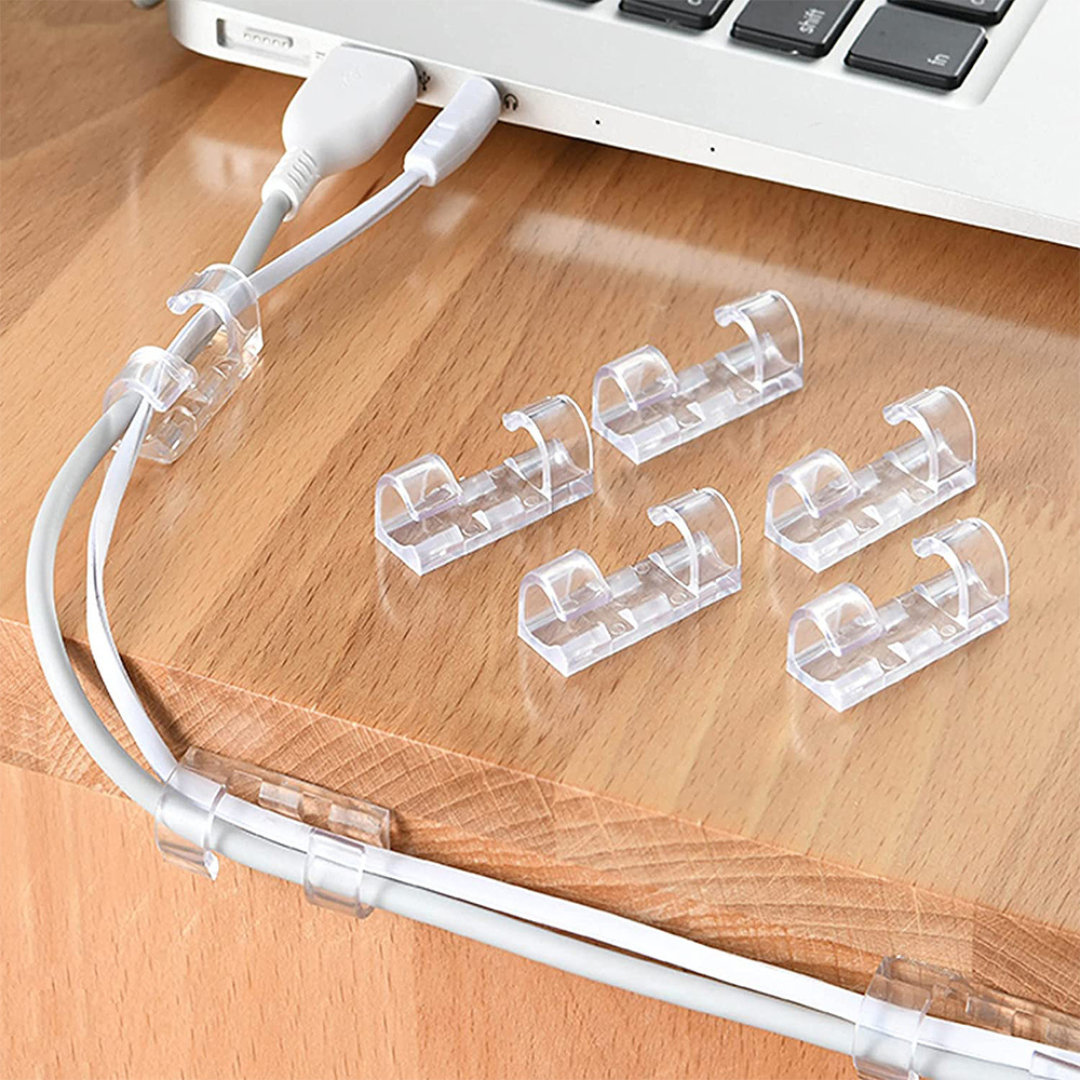 Pack x40 Clips Autoadhesivos Para Organizar Cables