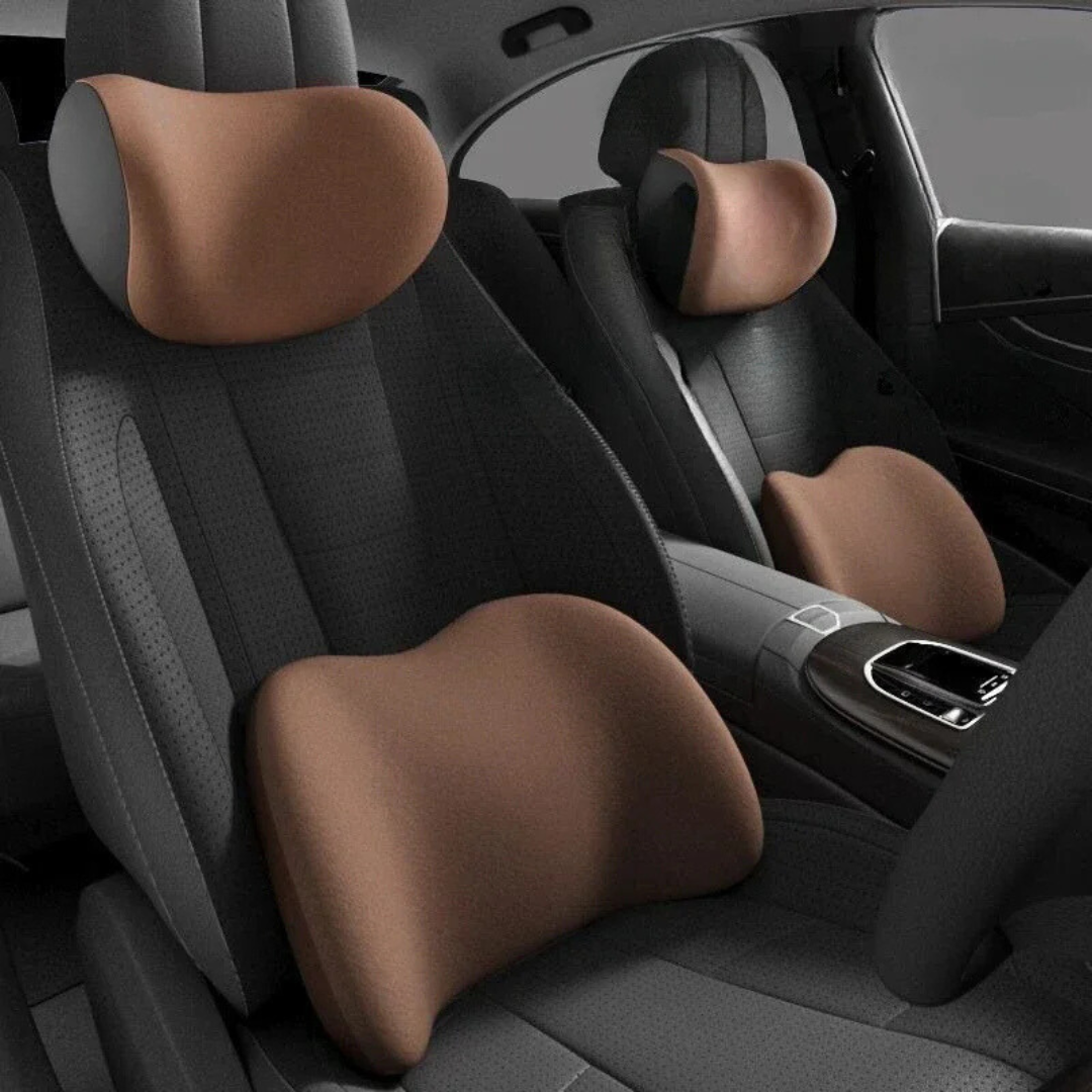 Set Almohadón Lumbar Y Reposacabezas de Espuma Viscoelástica