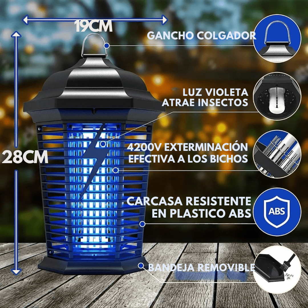 Lampara De Mosquitos Insectocutor Uv Potente 4200v - Muy Moderna Uruguay