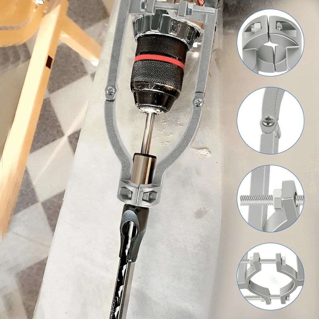 Adaptador Escopleador Taladro + 4 Mechas Cuadradas - Muy Moderna Uruguay