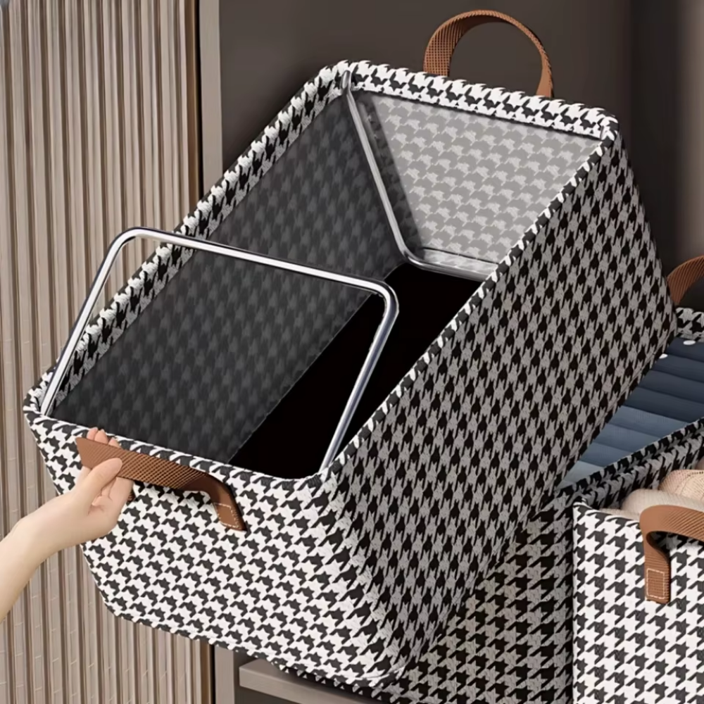 Cajon a Cuadros Organizador de Ropa con Estructura Metalica