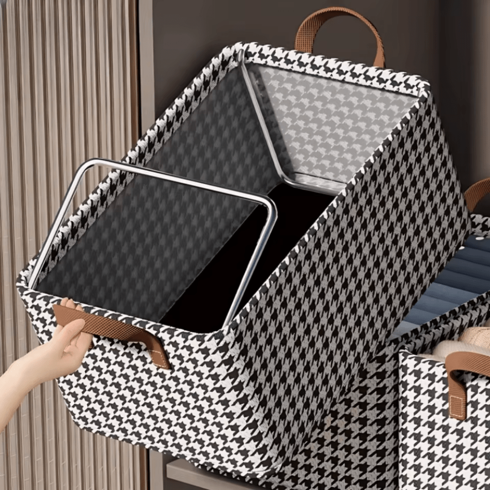 Cajon a Cuadros Organizador de Ropa con Estructura Metalica - Muy Moderna Uruguay