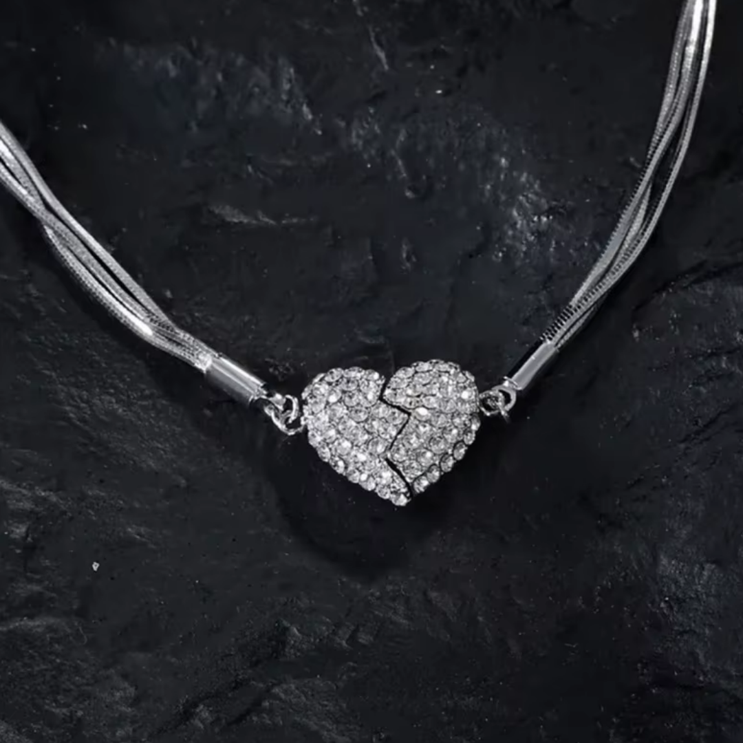 Collar de Corazon Magnético con Zirconias