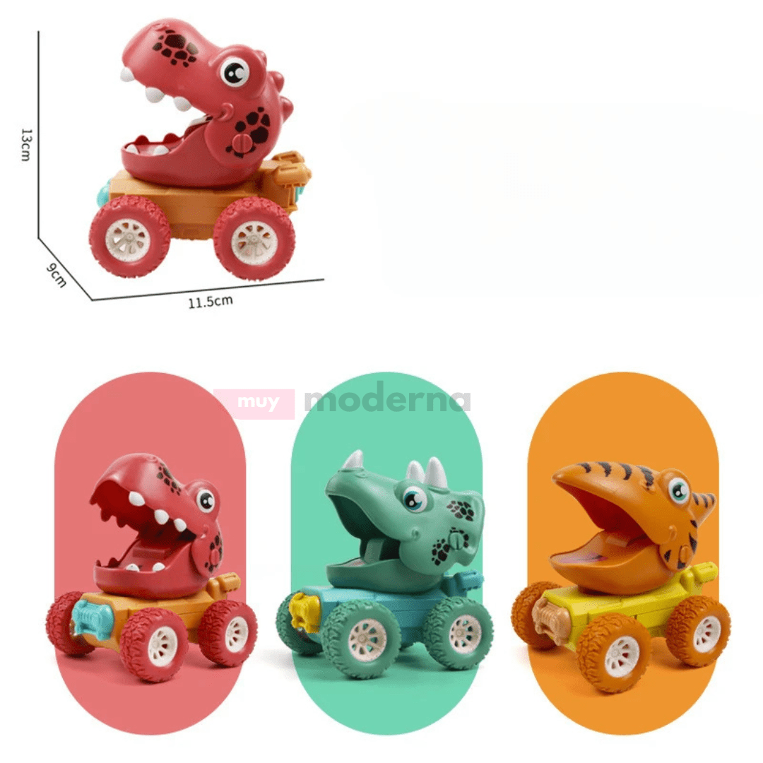 Set de 3 Autitos de Dinosaurio Juguete a Fricción