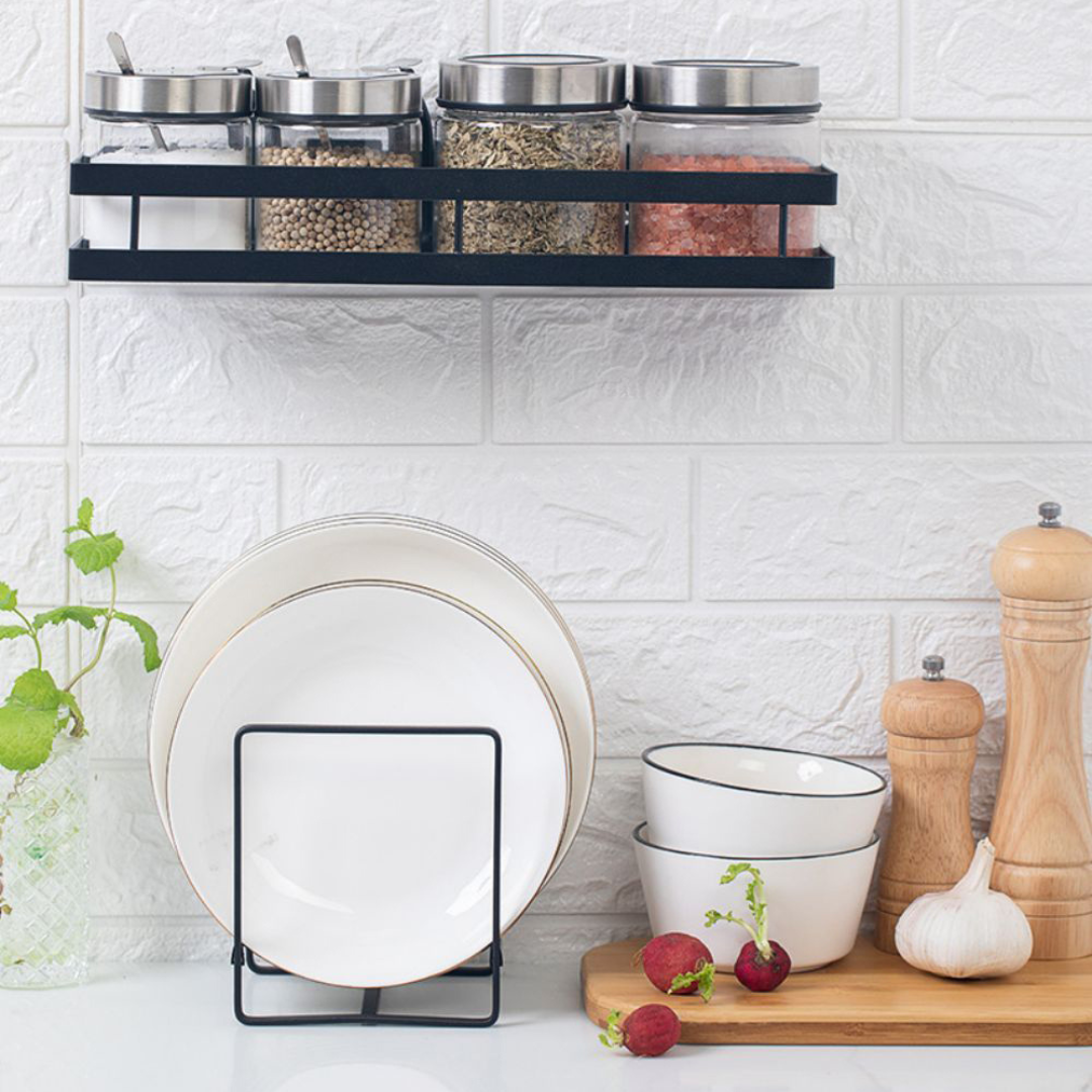 Estante de Pared Organizador de Especias con Ganchos