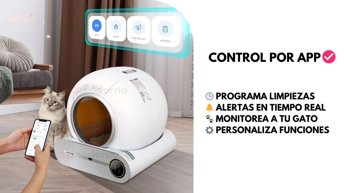 Arenero Automático Inteligente para Gatos con Aplicación Wifi - Muy Moderna Uruguay