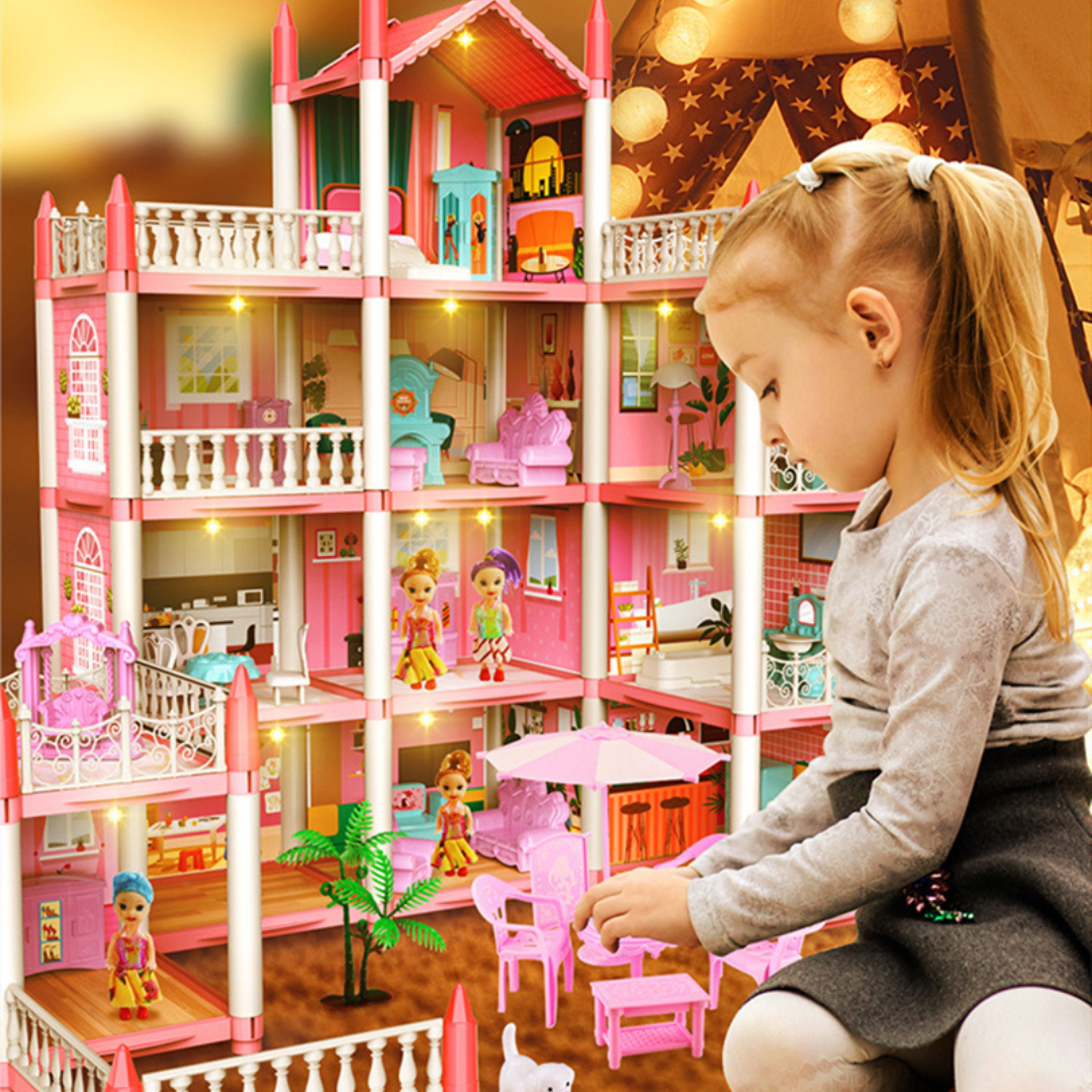 Casa De Muñecas Grande Completa Con Accesorios - Muy Moderna Uruguay