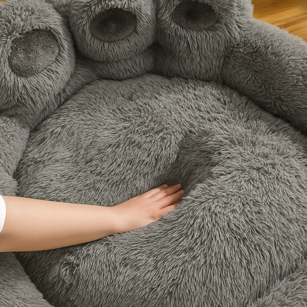 Cama Suave con Forma de Pata para Mascotas hasta 30kg