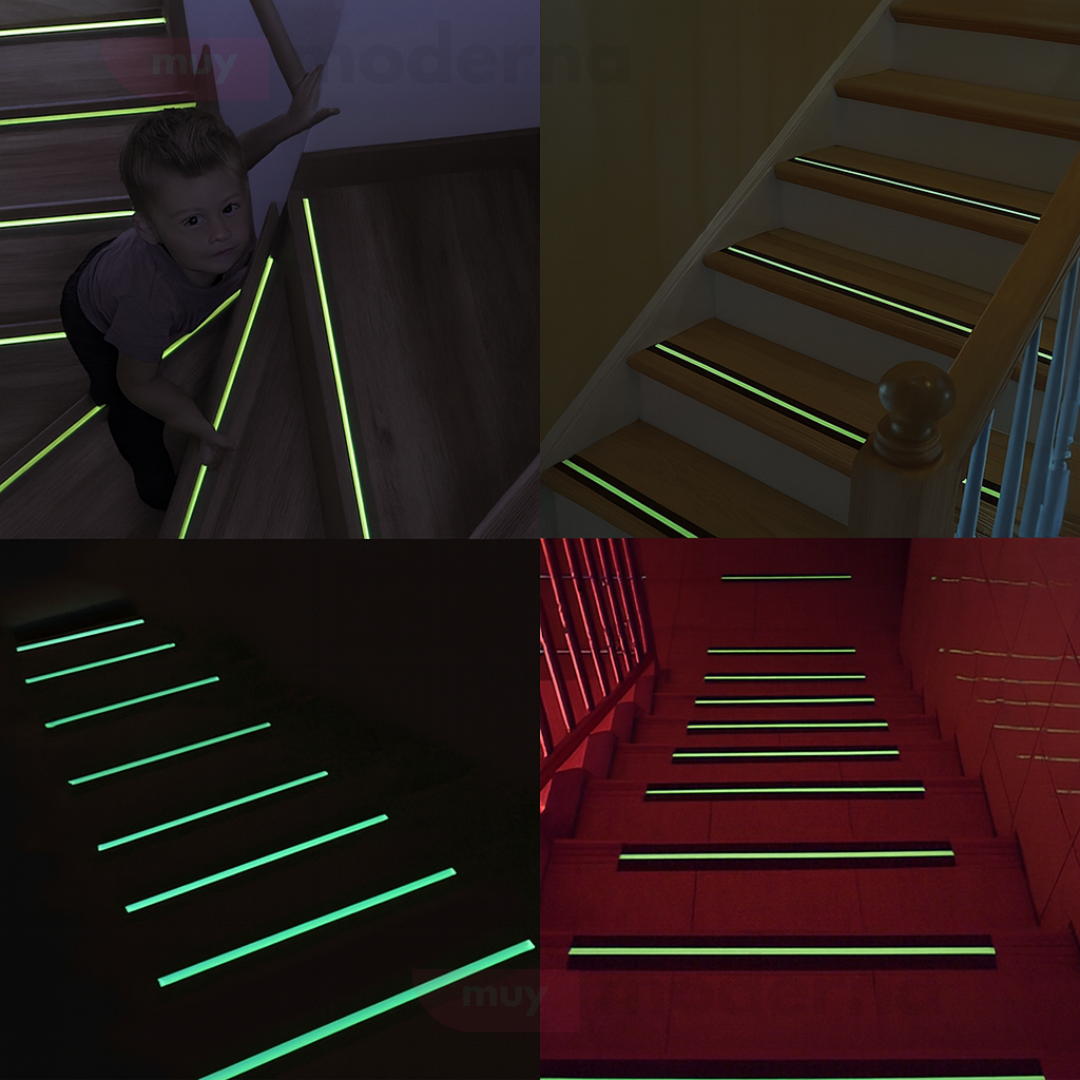 Cinta Antideslizante que Brilla En La Oscuridad Para Escalera