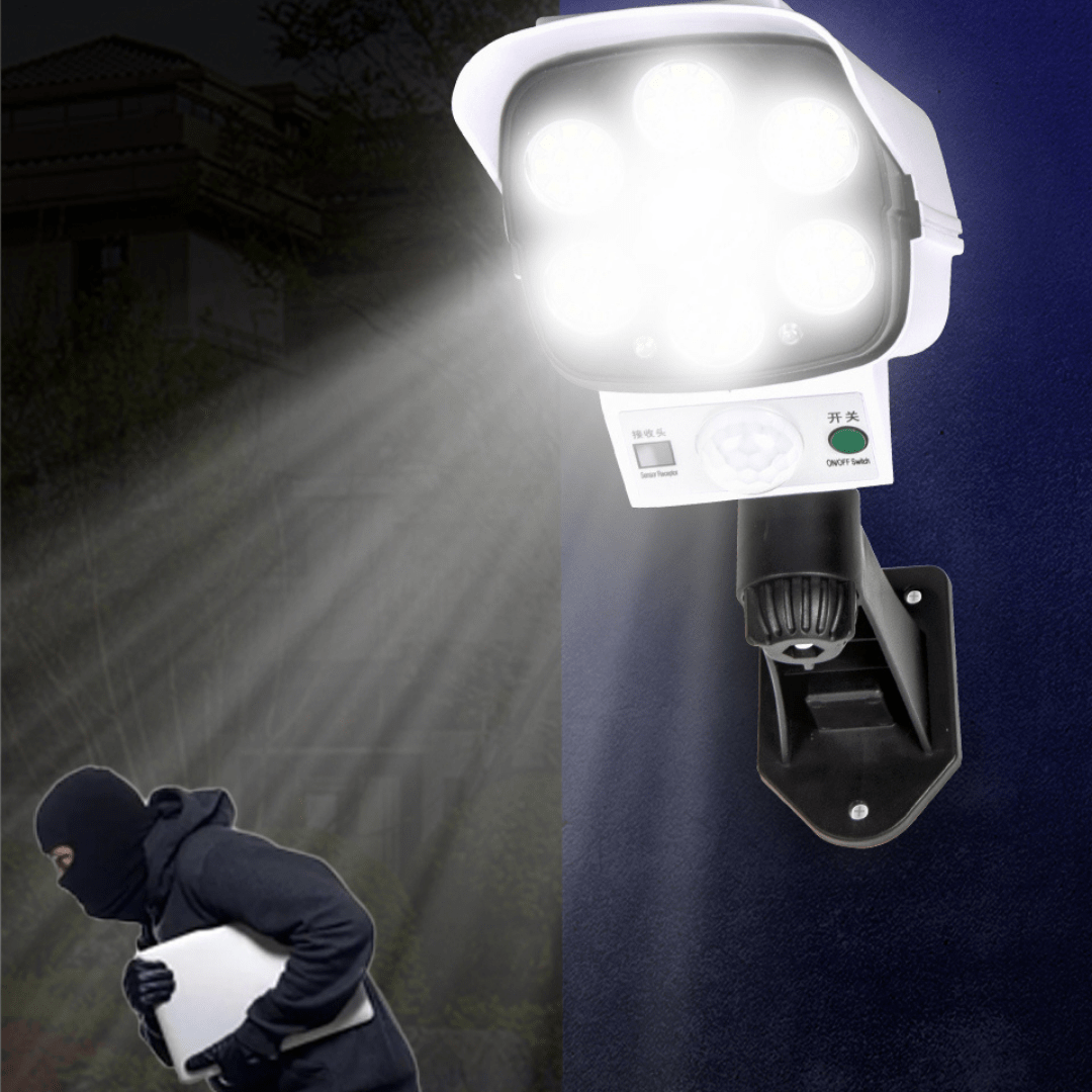 Foco Solar Con Sensor De Movimiento Simula Camara Falsa - Muy Moderna Uruguay