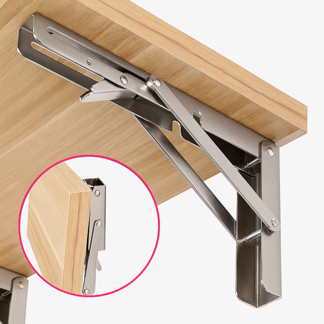 Juego De 2 Ménsulas Rebatibles Acero Inoxidable
