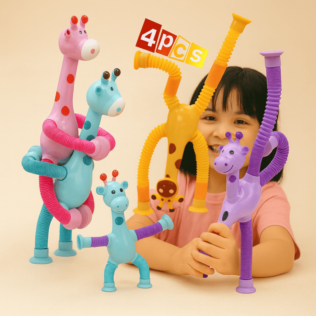 Set 4 Jirafas Pop Tube Juguete Sensorial Antiestrés - Muy Moderna Uruguay