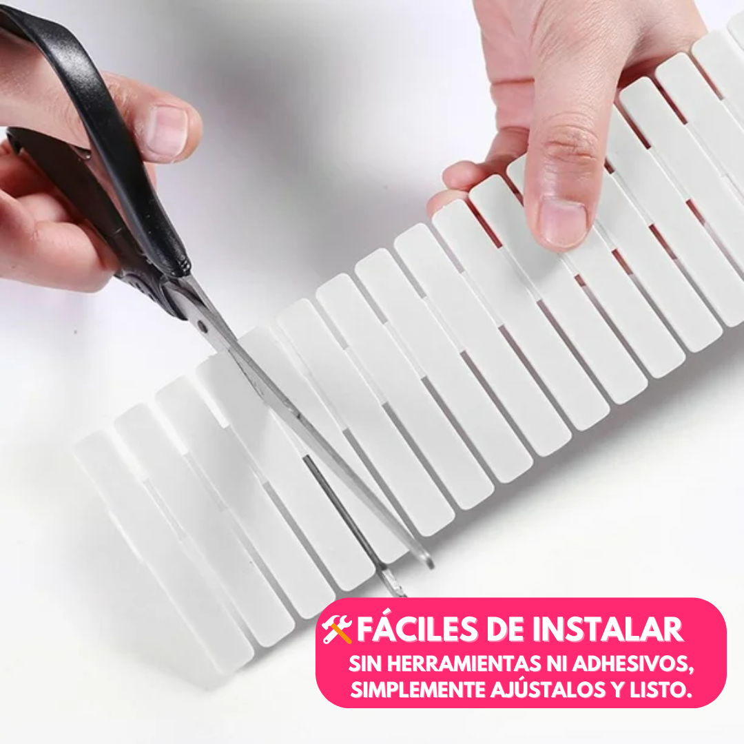 Set de 8 Separadores De Cajones Regulables Blancos