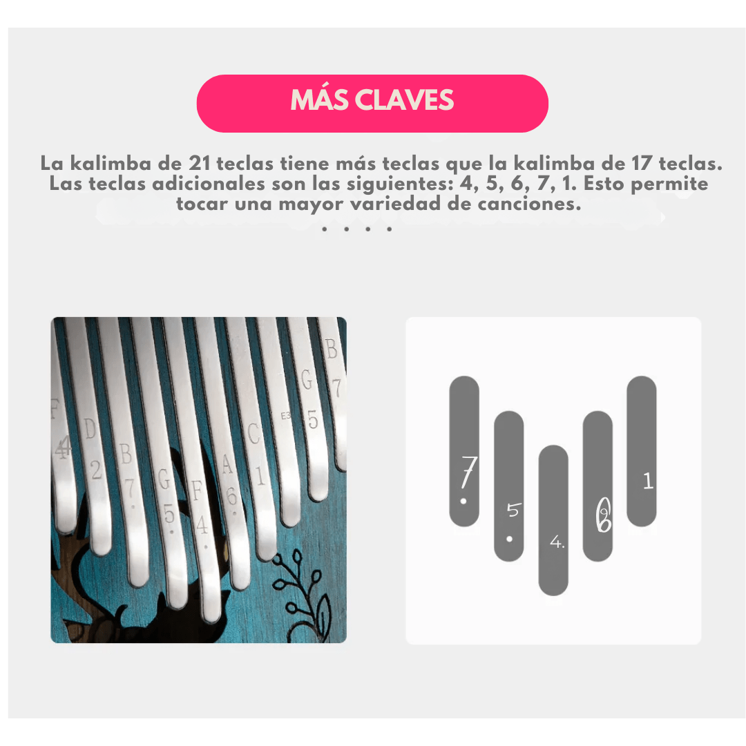 Kalimba Instrumento Musical Africano de 21 Teclas en Madera de Kaoba - Muy Moderna Uruguay