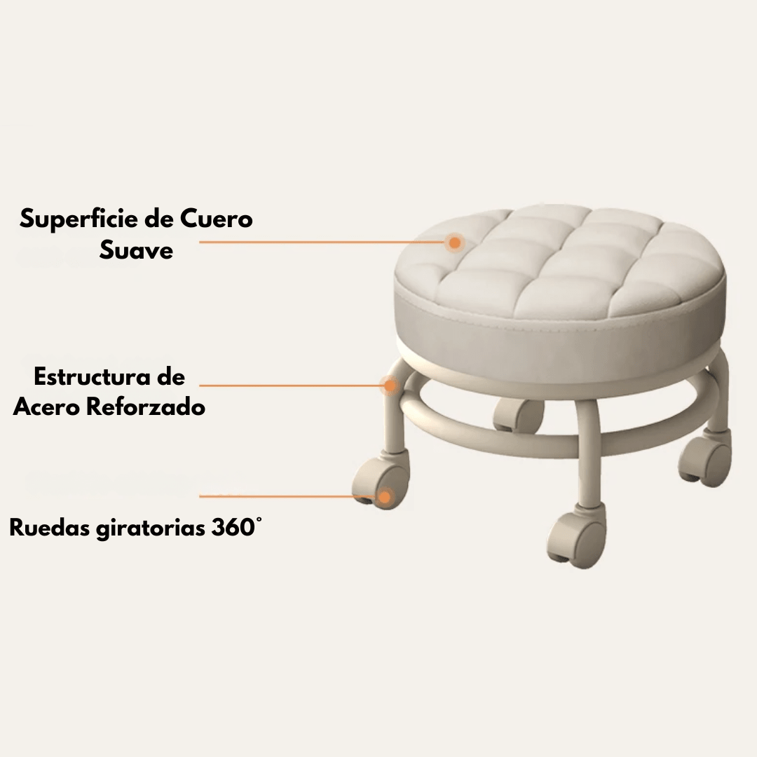 Taburete Multifunciónal Bajo Con Ruedas - Muy Moderna Uruguay