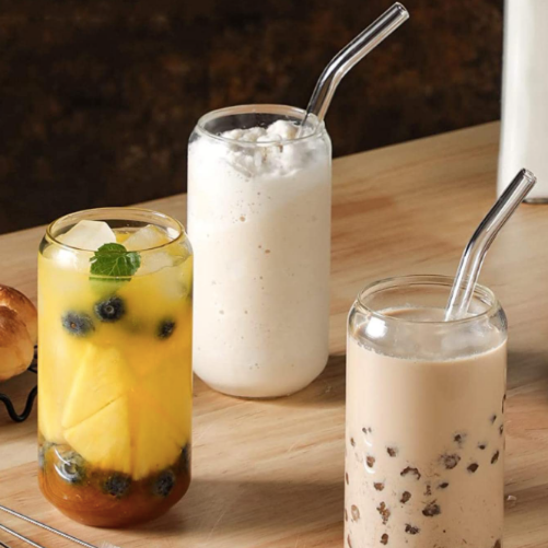 Vaso de Vidrio Resistente con Tapa de Bambu