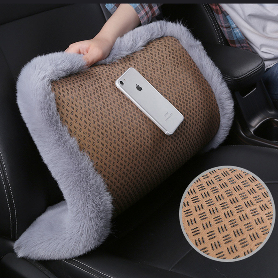 Set De 3 Almohadones Felpa 5cm Espesor Para Auto