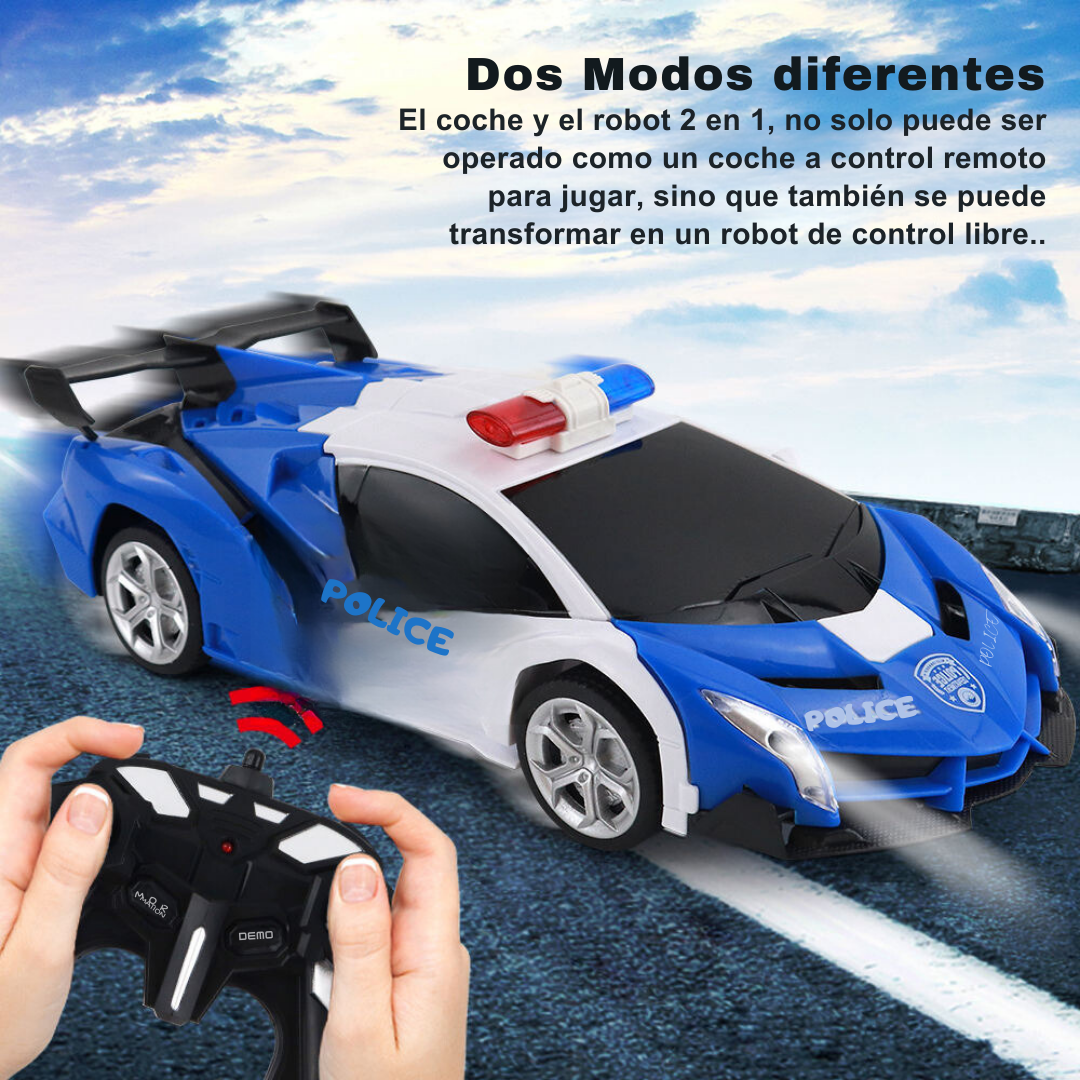 Auto Transformable en Robot Control Remoto Con Luz Y Sonido