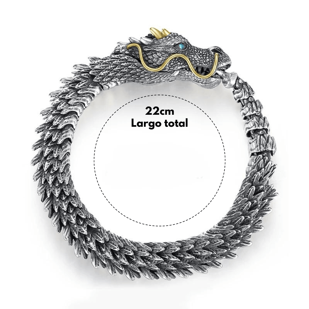 Pulsera Metálica De Dragón Tridimensional - Muy Moderna Uruguay