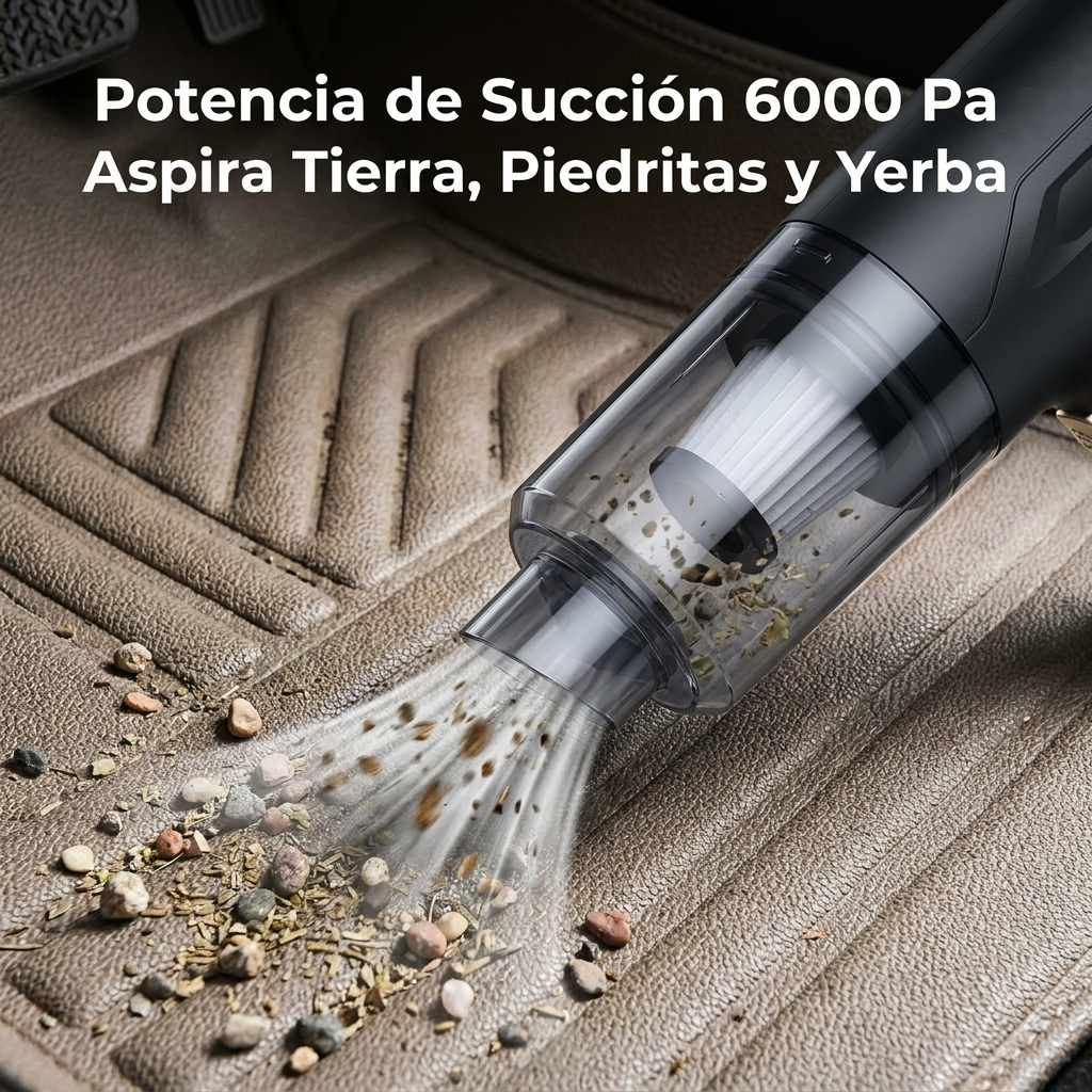 Aspiradora Inalámbrica Portátil Auto 120W Recargable