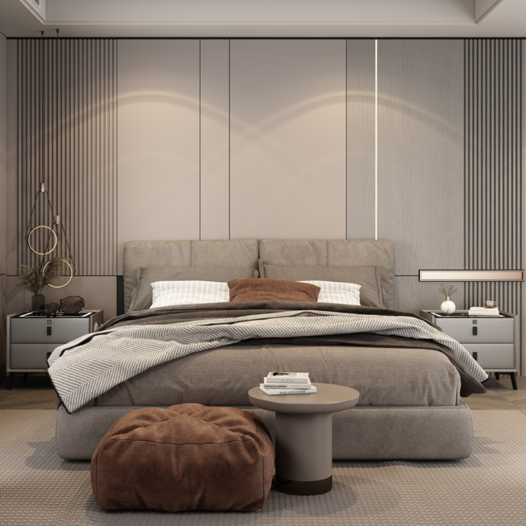 Mesa De Luz Inteligente con Led, Carga Inalámbrica, Parlantes, Bloqueo por Huella