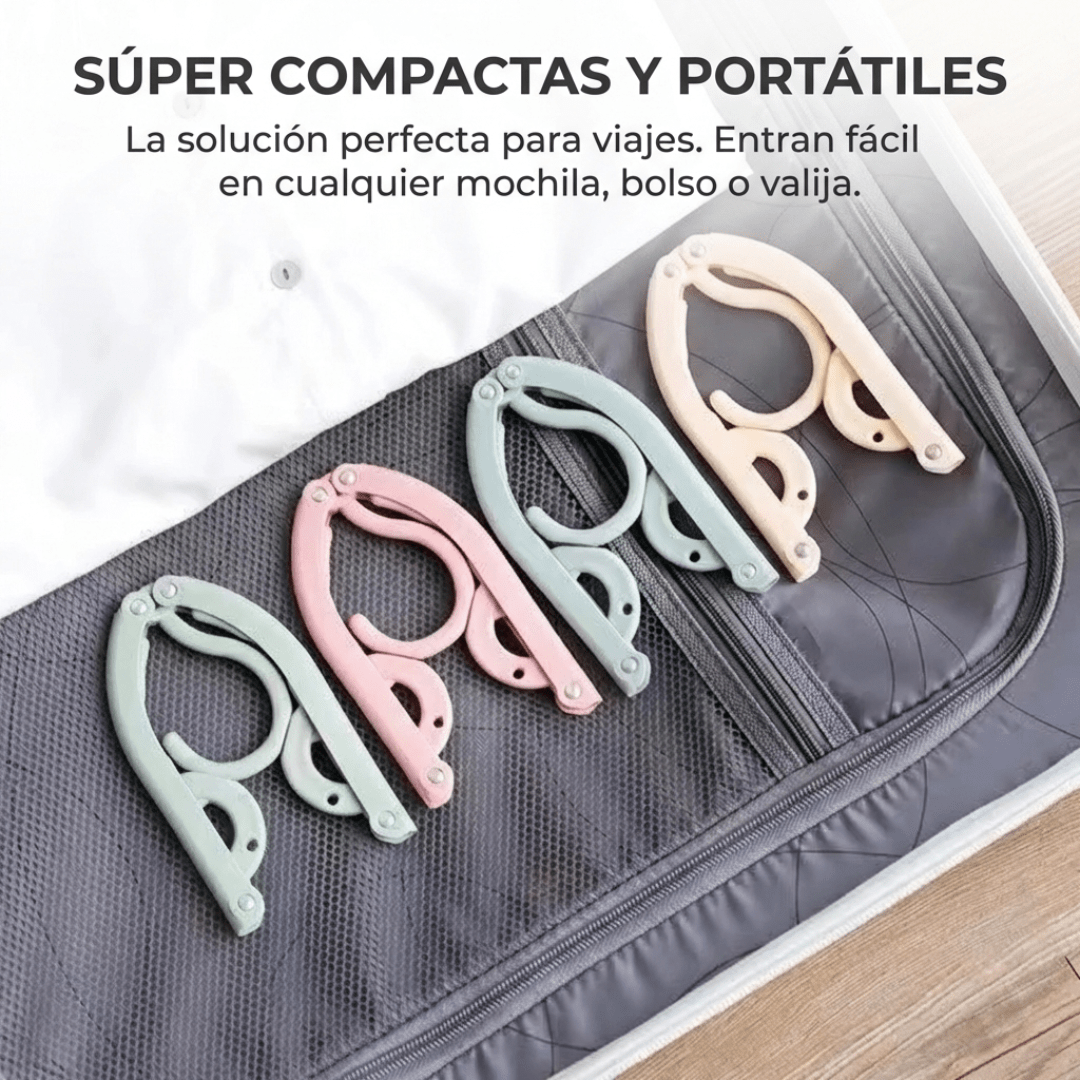 Pack 30 Perchas Plegables Compactas Ahorra Espacio Viaje Placard - Muy Moderna Uruguay