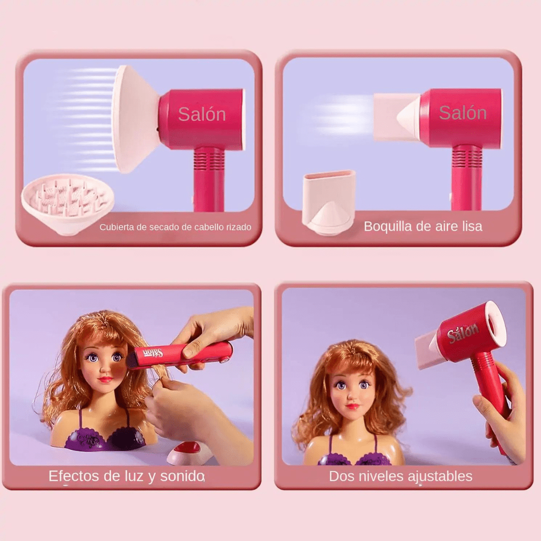 Kit Completo de Salon de Belleza de Juguete 22 Piezas - Muy Moderna Uruguay